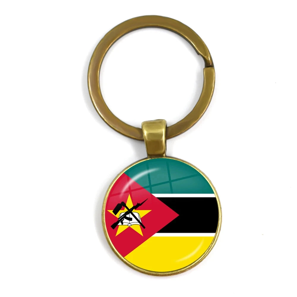 South Africa,Mozambique,Liberia,Cameroon,Cape Verde,Papua New Guinea,Algeria,Belgium,Portugal National Flag Keychains For Gift