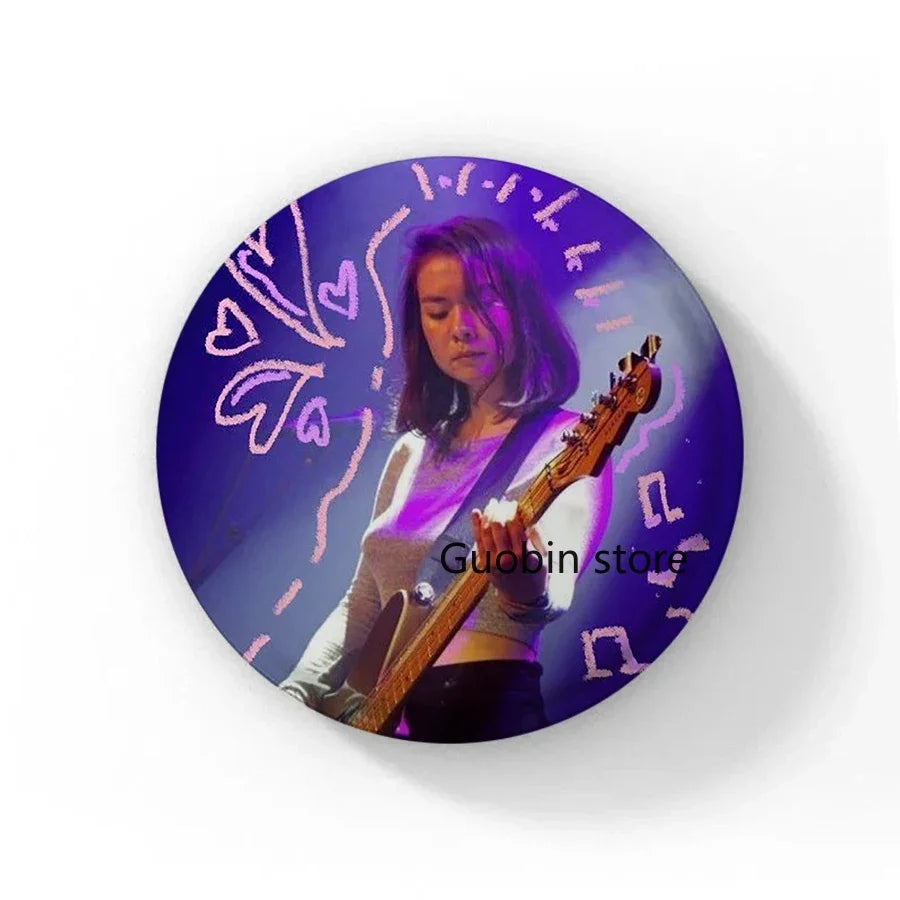 58mm Singer Mitski Enamel Pins Black and White Handmade Brooch Cartoon Cosplay Badge on Backpack Jewelry Accessories Gifts
