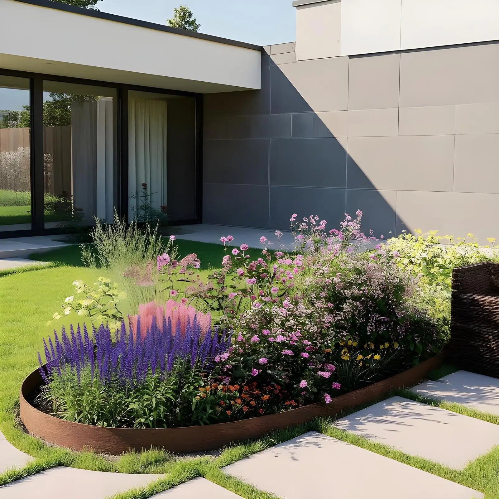 10M Garden Fence Garden Grass Lawn Edge Border Fence Ground Fence Combined with Pastoral Gardening Lawn Fence Landscapes Decor