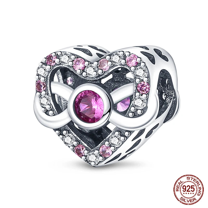 925 Sterling Silver Romantic Heart Series Charms Beads Fit Qikaola 925 Original Bracelet DIY Mother's Day Jewelry Gifts