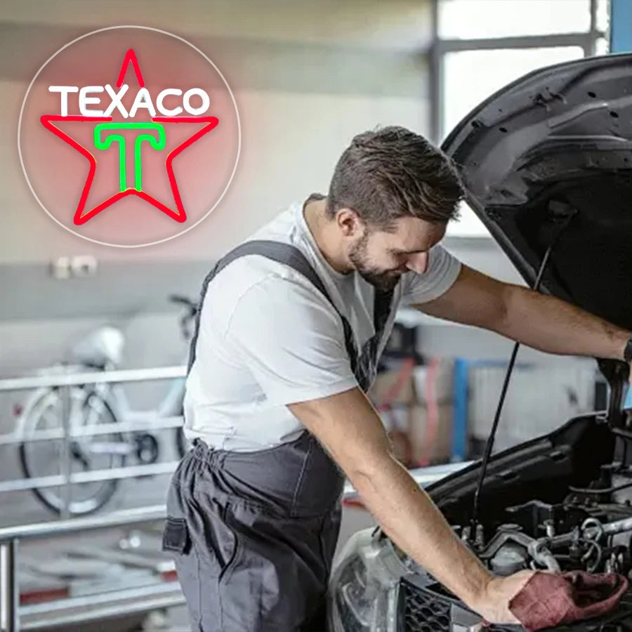 Texaco Neon Sign, Texas Gasoline Engine Oil And Gas Station Sign, Used For Garage Decor, Man Cave Wall Lamp, Personalized Gift.