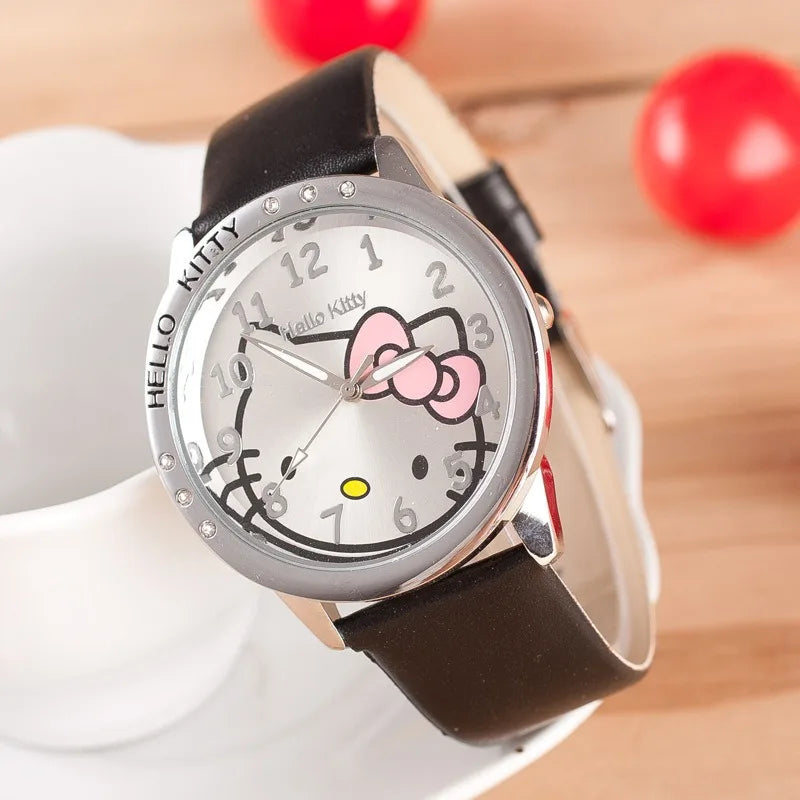 Sanrio Hello Kitty Watchwatch Cartoon Girl Watches Waterproof Simple Watch Kawaii Anime Clock Woman Quartz Watche Gift Clock