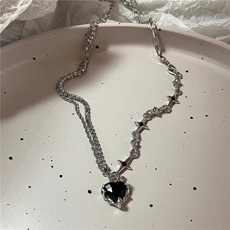 Gothic Punk Fashion Charm Cute Pink Large Cross Pendants Choker Chains Necklace Women Y2K 2000s EMO Grunge Accessories Jewelry