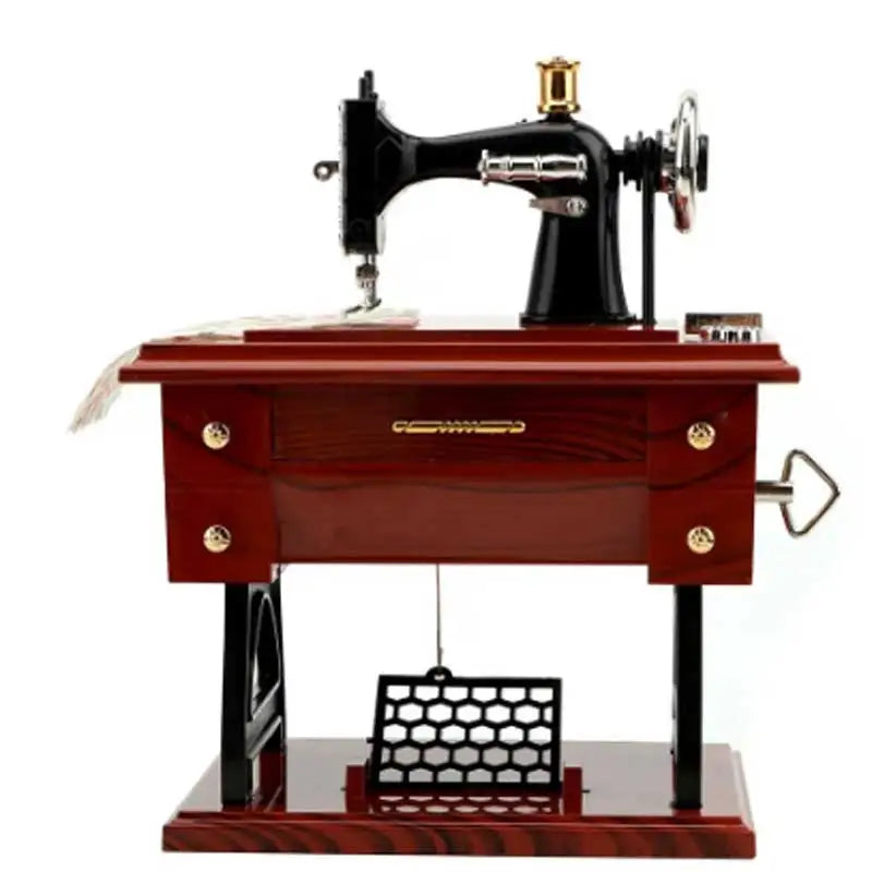 Vintage Sewing Machine Music Box Home Desktop Decoration Bedroom Living Room Small Ornament Sewing Machine Model