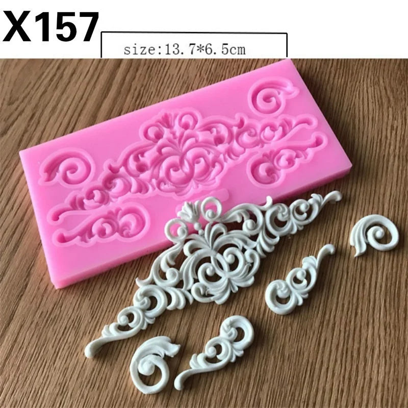 1pc Flower Pattern Silicone Mold Mat 3D Lace Mold Fondant Cake Decoration Sugar Craft Tool Baking Tools Cake Tools