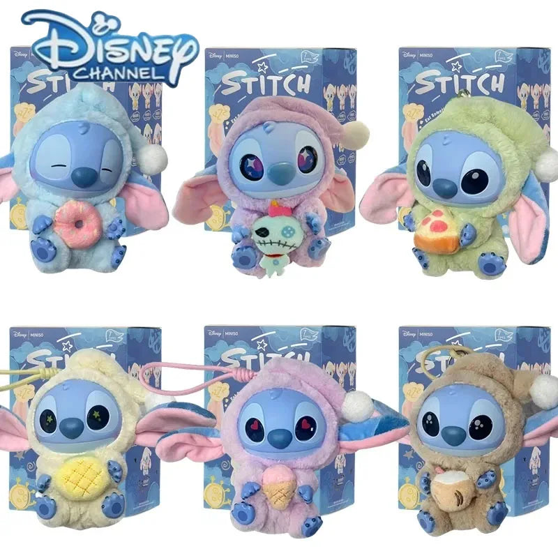 NEW Stitch Eat Something Before Sleep Series Blind Box Plush Dolls Pendant Cute Doll Ornament Mystery Box Surprise Toys Gifts