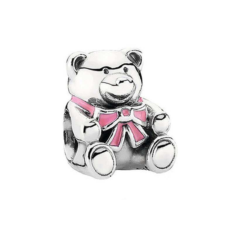 New 925 Sterling Silvering Panda Elephant Porker Charm Of 925 Chain Beaded Fit Original Pendant Bracelet DIY Ladies Jewelry