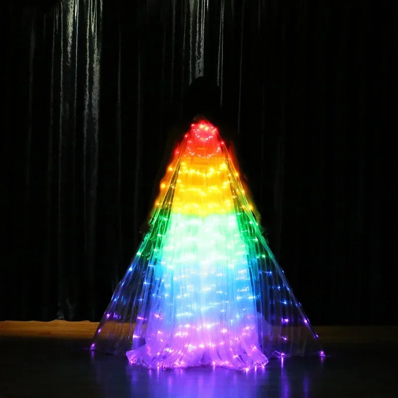 LED Luminescent Color Cloak Adult Children Dancers Luminous Butterfly Wing Stage Performance Belly Dancing Party Photo Prop