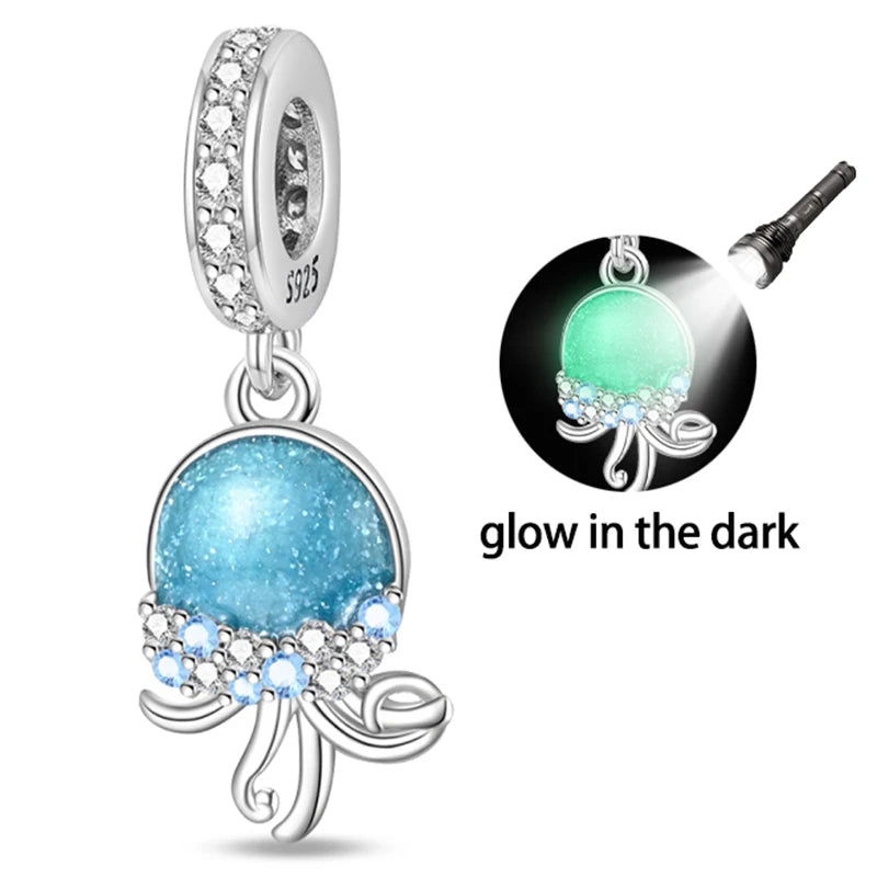 Hot Sale 925 Sterling Silver Ocean World Series Sea Turtle Starfish Little Crab Octopus Charms Bead Fit 925 Bracelet DIY Jewelry