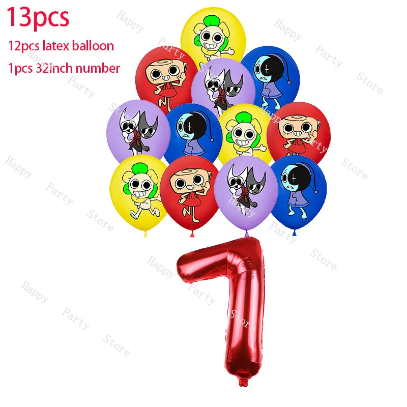 Dandy's World Birthday Party Decoration Split Sales Balloon Backdrop Cake Topper Dandy's World Birthday Party Supplies