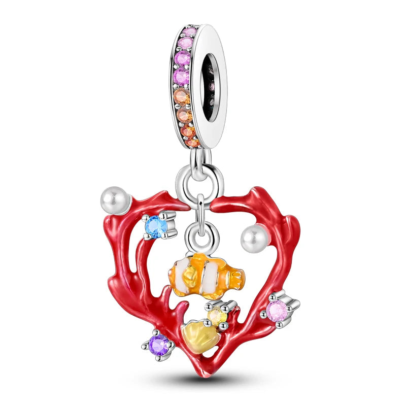 Ocean Trendy 925 Silver Dolphin Crab Boat Beach Charms Beads Fit 3mm Original Bracelets DIY Thoughtful Fine Jewelry Making Gifts