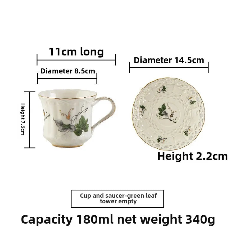 Ceramic Black Tea Cups Saucer Retro Afternoon Tea Coffee Cup Teapot Saucer Sets Couple Mug Set Home Creative Drinkware Mug Gift