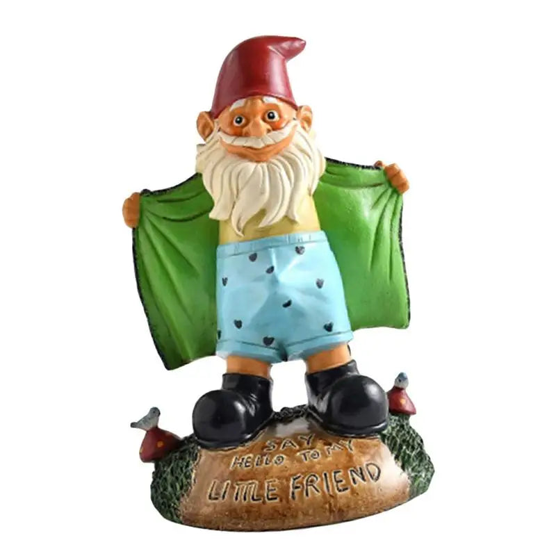 Garden Gnome Statue Outdoor Figurine Lawn Ornaments Dwarf Shows Underpants Garden Gnome Decor For Yard Art Patio Lawn Doorsteps