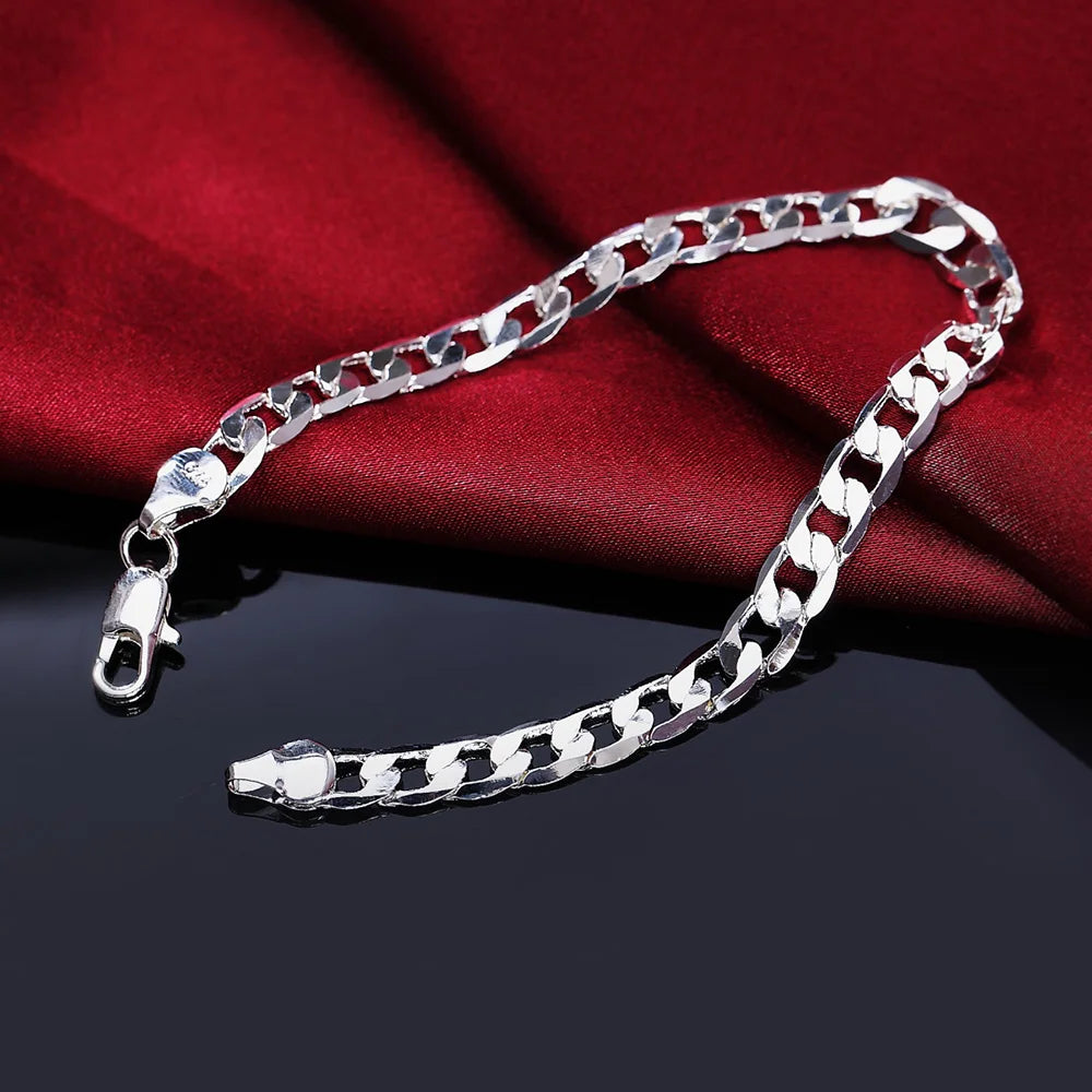 Fashion charm 925 Sterling Silver Bracelet for man woman Twisted rope chain fine jewelry Wedding party Christmas gift