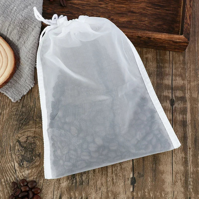 1pc Nylon Filter Bag for Brewing Malt Coffee Beans Boiling Strainer Residue Filtration Tool Mesh Bag Wine Soy Milk Colanders