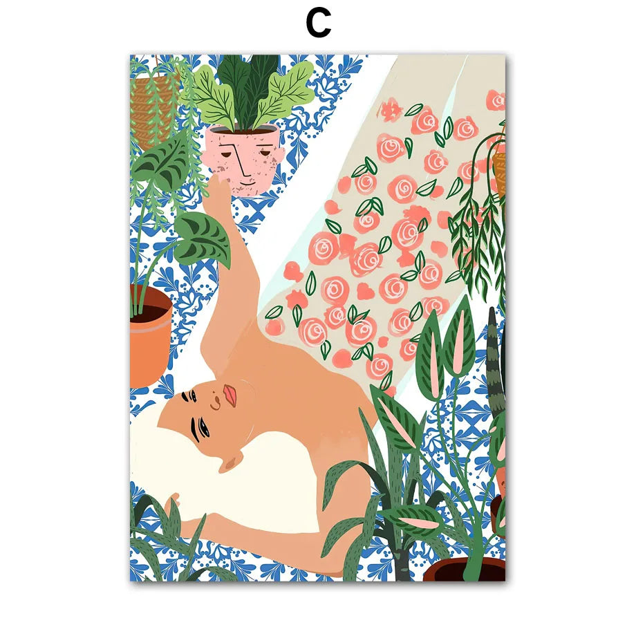 Garden Lemon Fruit Flower Plants Abstract Illustration Poster And Prints Wall Art Canvas Painting Pictures For Living Room Decor