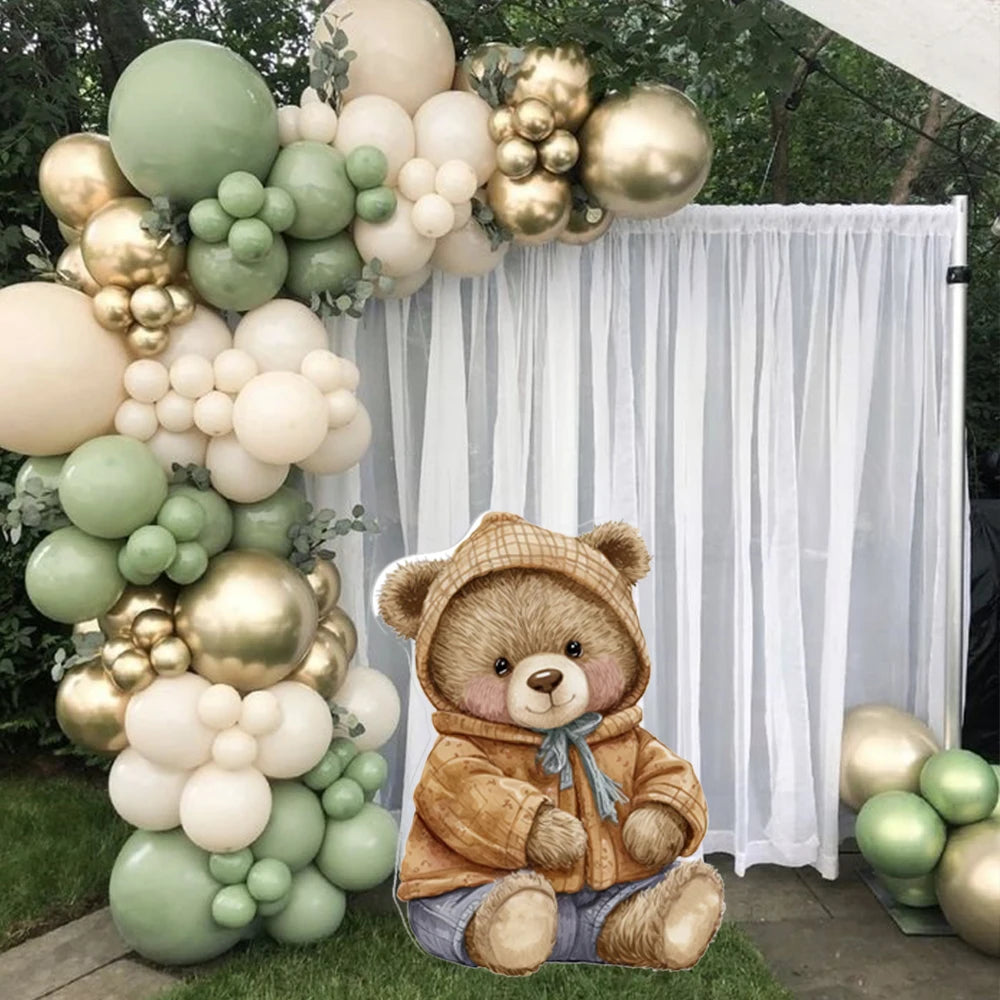 24/36inch Cartoon Bears Cutouts Teddy Bear KT Board Backdrop DIY Bearly Birthday Baby Shower Party Photo Props Decoration Suppli