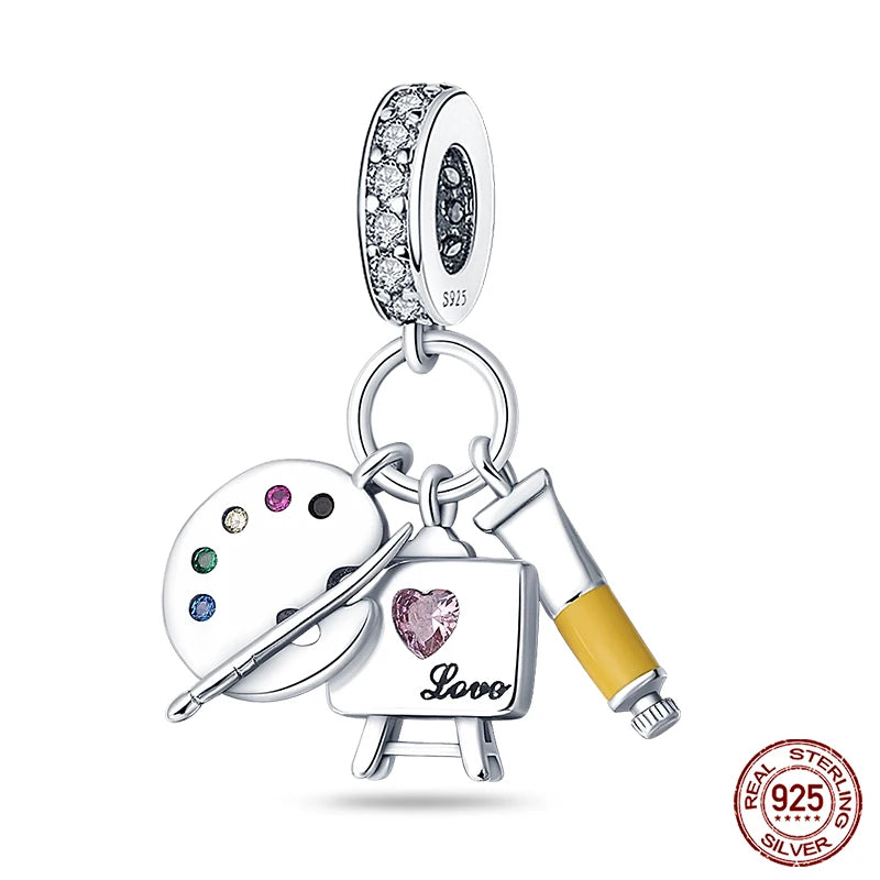 Fit Qikaola 925 Original Bracelet Fashion Bee Astronaut Eiffel Tower 925 Silver Charms Beads Fine DIY Birthday Jewelry For Women