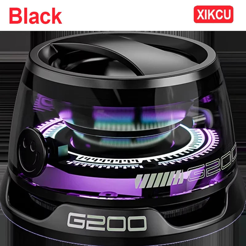 XIKCU Portable Mini Travel Stereo Outdoor Magnetic Bluetooth Speaker Wireless with RGB Color Light and Phone Holder for ios