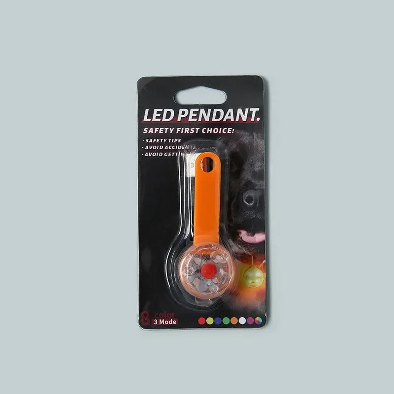 Rechargeable Multi-Mode Pet Anti-Loss LED Night Light Pendant for Outdoor Dogs Cats Collar Safety Accessories