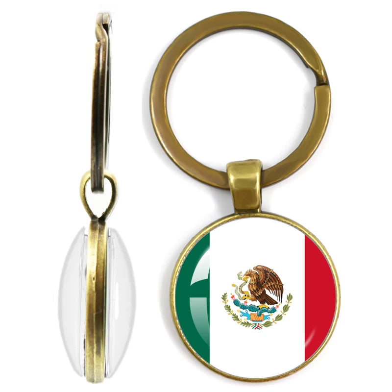 National Flag Glass Double-Sided Keychain Ethiopia Islas Canarias Kenya Sudan Madeira Melilla South Sudan Ceuta Seychelles