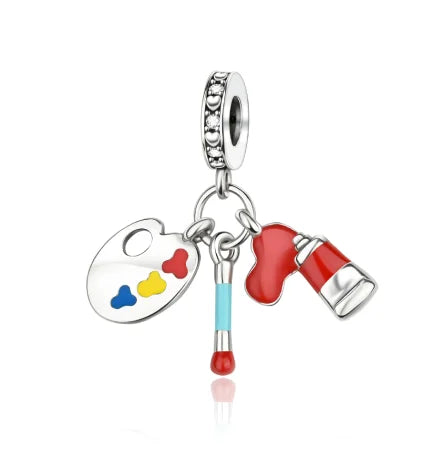 Original 925 Sterling Silver Charms Bag Earphone Magic Cube Watch Games Console Bead Pendant Fit Bracelet Necklace Jewelry