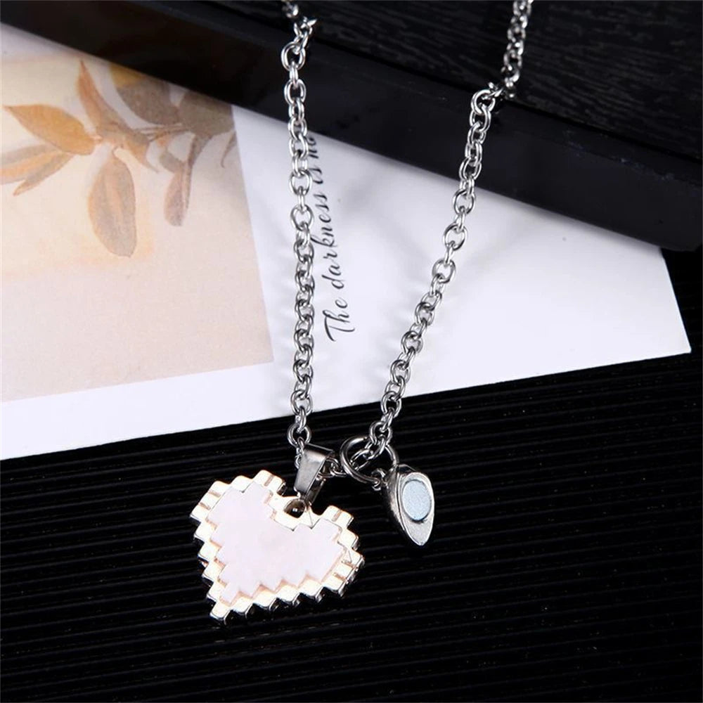 Couple Attraction Best Friend Necklace A Pair Of Love Magnetic Attraction Valentine's Day Fashion Versatile Pendant Trendy Jewel