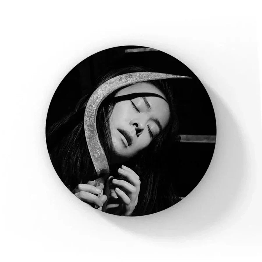 58mm Singer Mitski Enamel Pins Black and White Handmade Brooch Cartoon Cosplay Badge on Backpack Jewelry Accessories Gifts