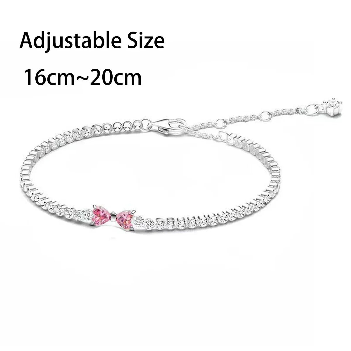 New 925 Silver Zircon Shining Ring Colorful Bow Tie Set Ring Earrings Bracelet Necklace Original For Women DIY Fine Jewelry Gift