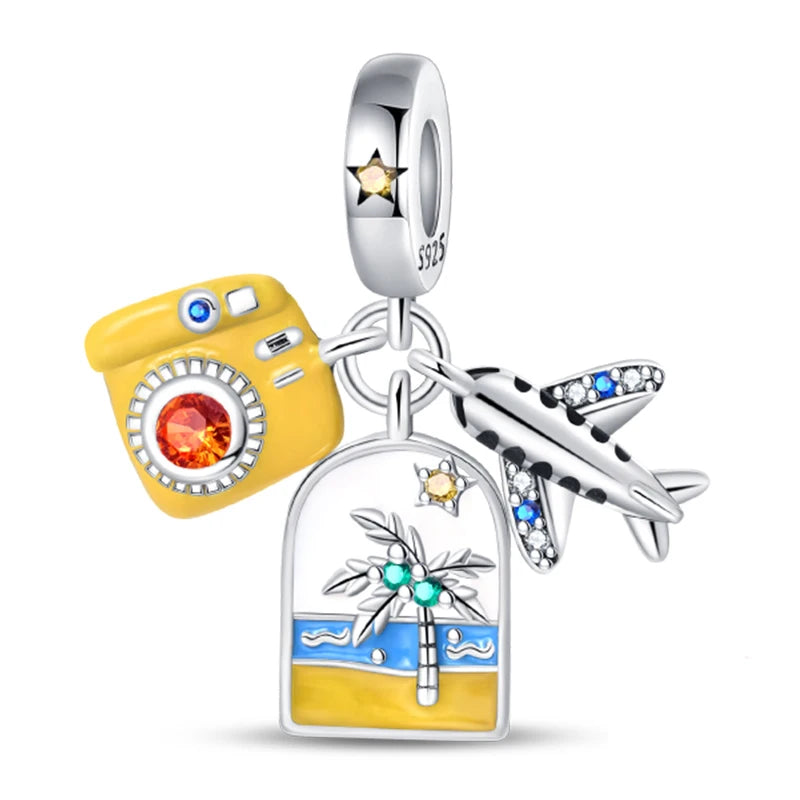 Ocean Trendy 925 Silver Dolphin Crab Boat Beach Charms Beads Fit 3mm Original Bracelets DIY Thoughtful Fine Jewelry Making Gifts