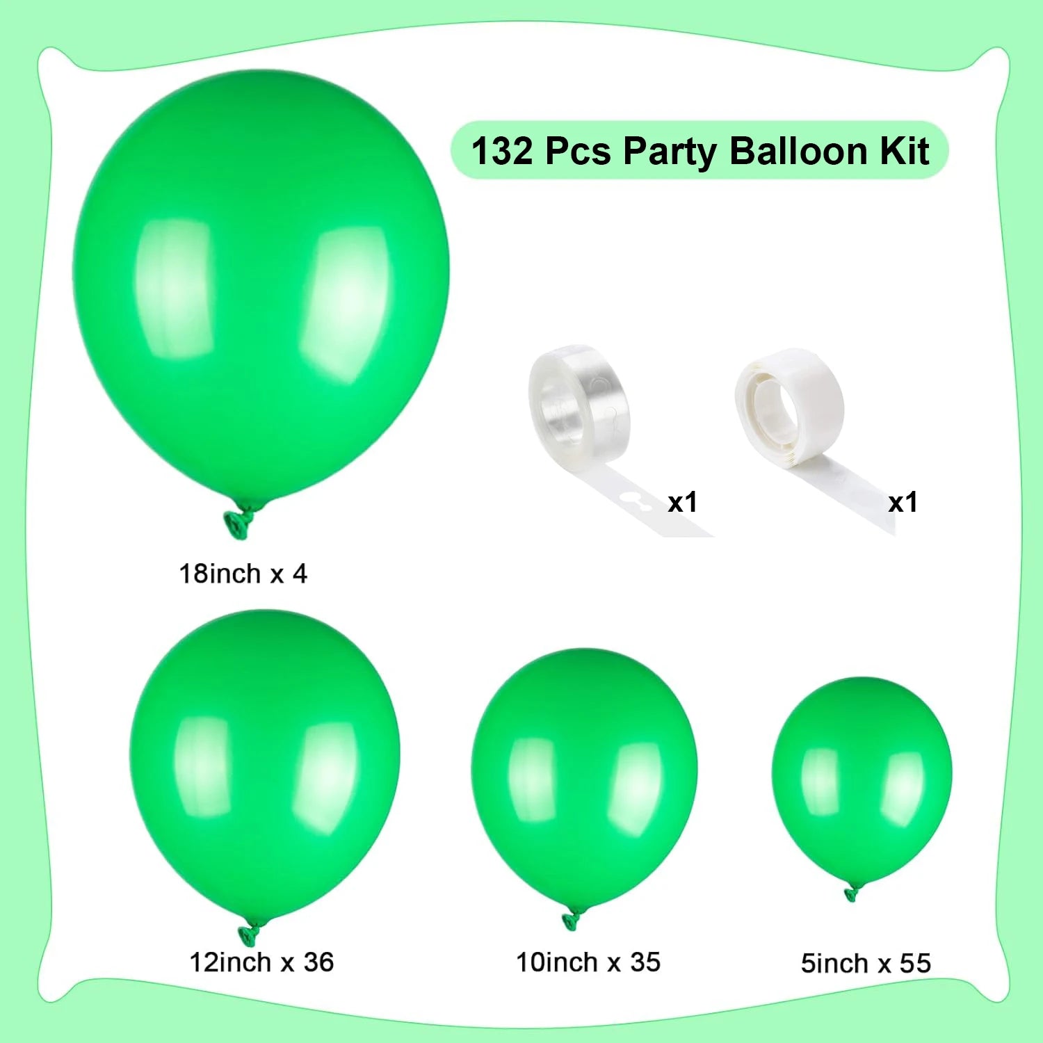 132PCS multi-color latex balloon set suitable for birthday parties, weddings, Valentine's Day party decoration