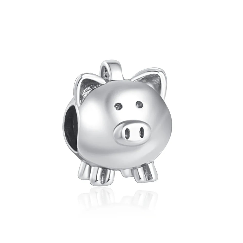 New 925 Sterling Silvering Panda Elephant Porker Charm Of 925 Chain Beaded Fit Original Pendant Bracelet DIY Ladies Jewelry