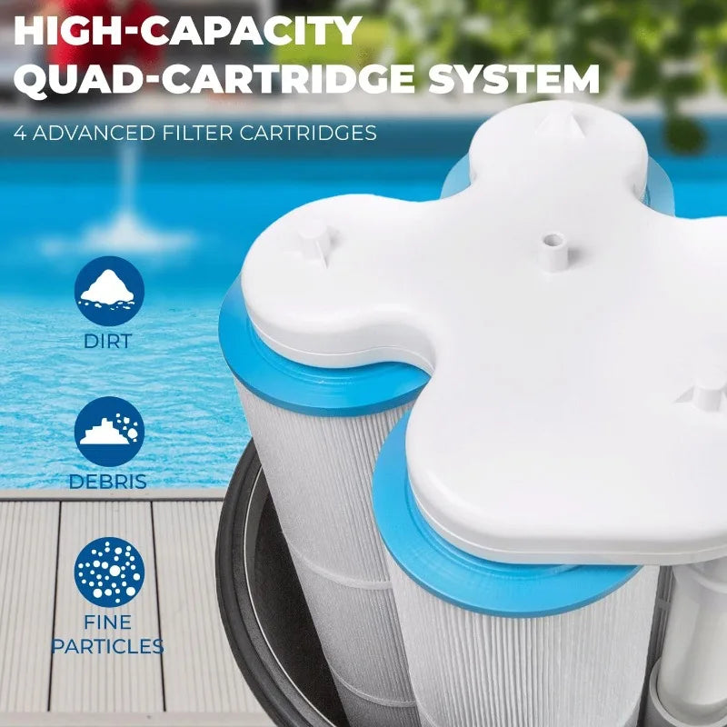 425 SQ/FT Pool Cartridge Filter In-Ground Above Ground Swimming Pool and Spa Filter System (4-Pieces Filter Set) 2