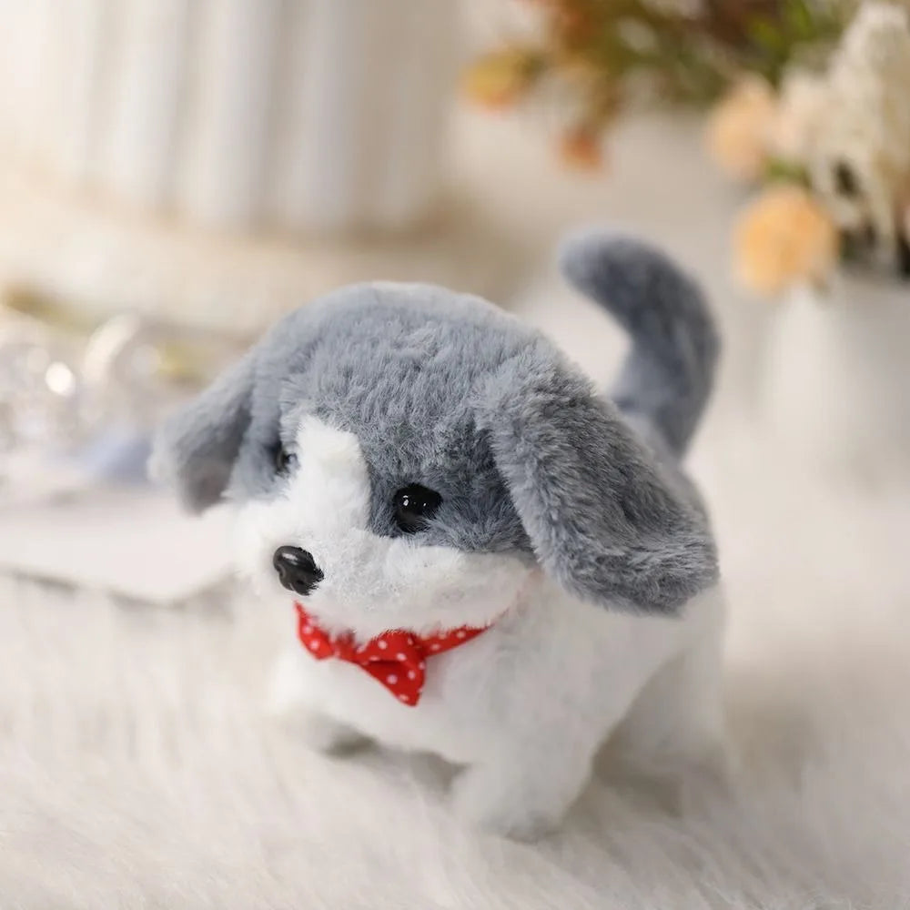 New Cute Plush Robot Puppy Interactive Walking Simulated Puppy Barking Tail Wagging Puppy Plush Toy Chilren(Without Battery)