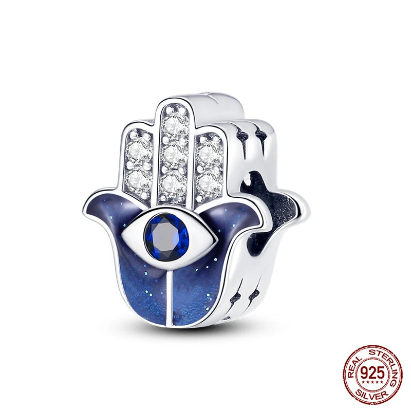 100% Real 925 Sterling Silver Classic Devil's Eye Charms Beads For Women Fit Original Qikaola Bracelets Fine DIY Jewelry Making