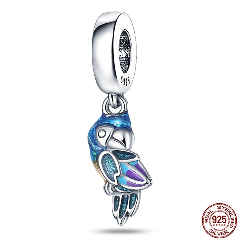 Original Ocean Series Fit 3mm Bracelet 100% Authentic 925 Sterling Silver Turtle Crab Mermaid Charm Beads DIY Jewelry Gift