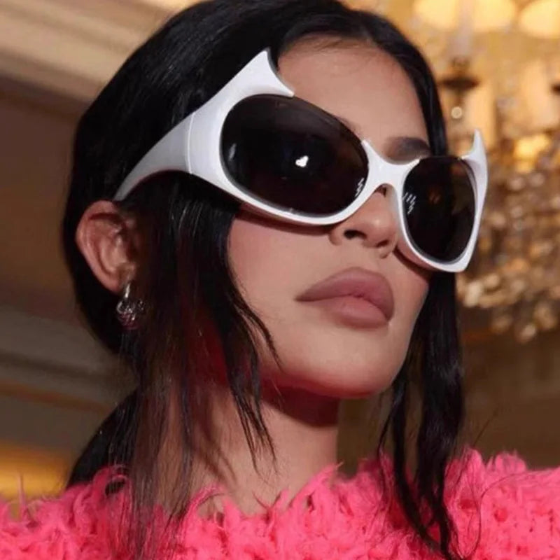 Sexy Gotham Cat Eye Sunglasses Women Vintage Luxury Brand Design Fashion Punk Sun Glasses Men Half Frame Halloween Funny Shades