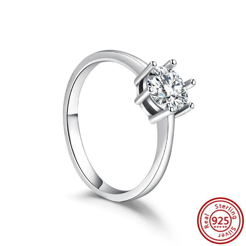 Sale 925 Sterling Silver Women Rings Moon Four Leaf Clover Snowflake CZ Original Sparkling For Women Pantaro Jewelry Anniversary