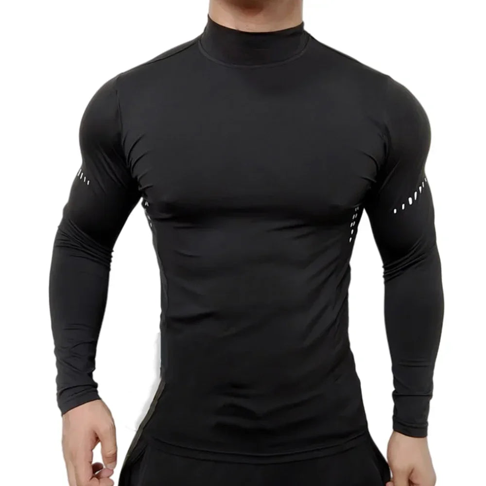 Gym T Shirt Men's Long Sleeve Compression Shirt Quick Dry Training Top Male Muscle Workout Running Clothing