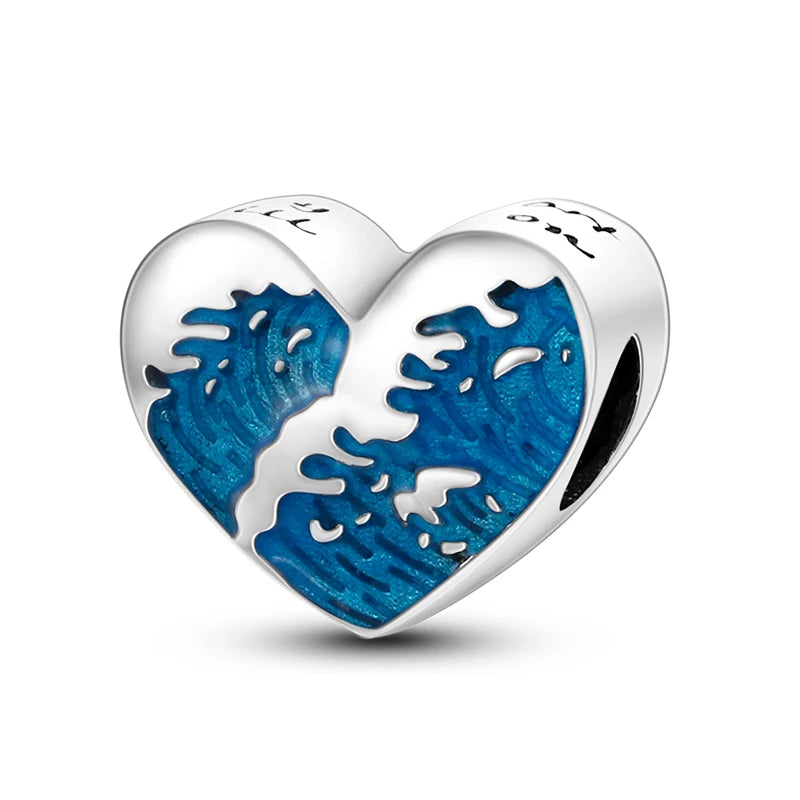 Fashion 925 Sterling Silver Summer Ocean World Series Sea Turtle Starfish Crab Octopus Charms Beads Fit 925 Bracelet DIY Jewelry