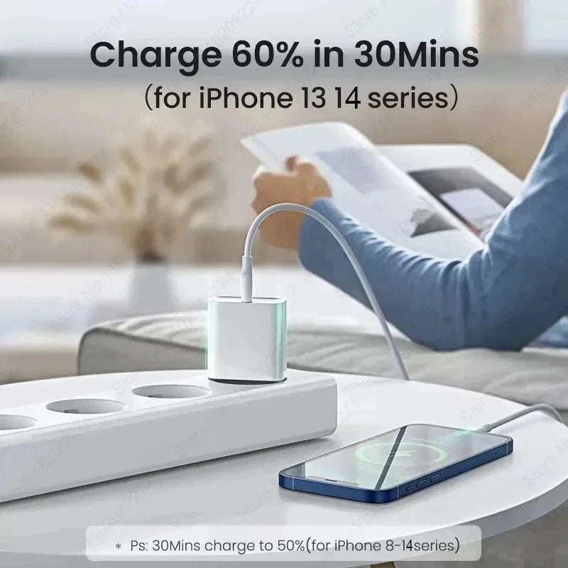 20W For iPhone USB C Fast Charger For iPhone 15 14 13 12 11 16 Pro Max 8 Plus PD Charger Type C Quick Charging Cable Accessories