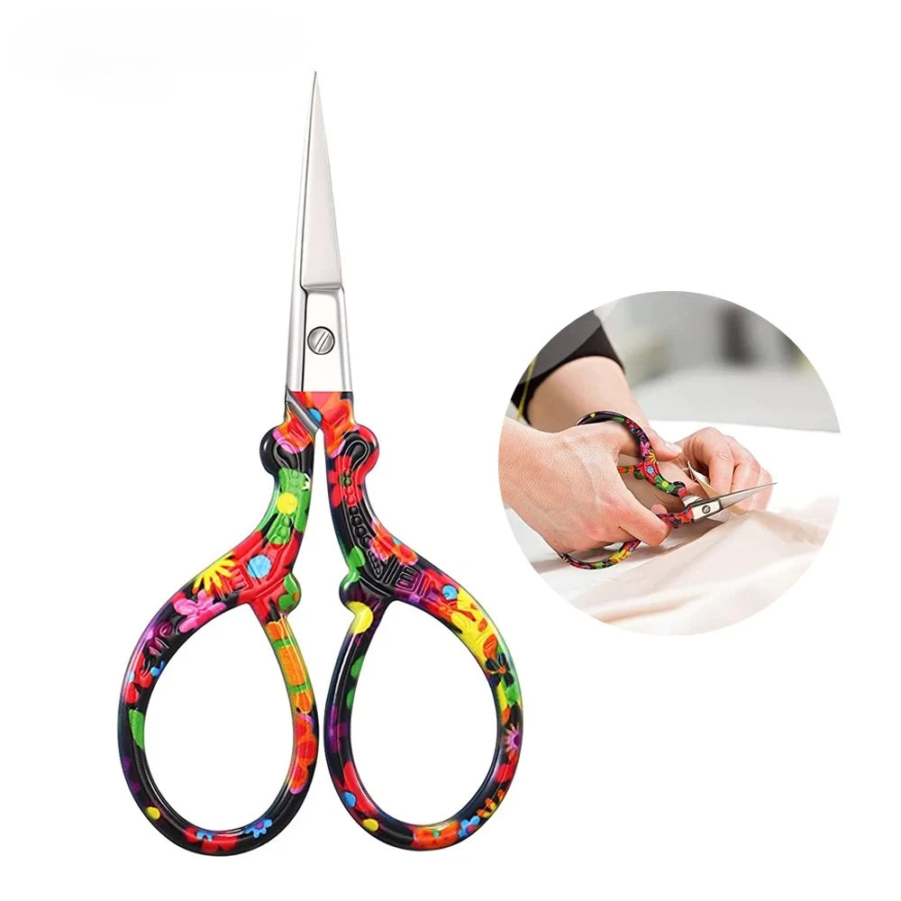Professional Sharp Embroidery Scissors – Precision Sewing Tool with Leather Sheath for Needlework, Crafts & DIY (1-Piece)