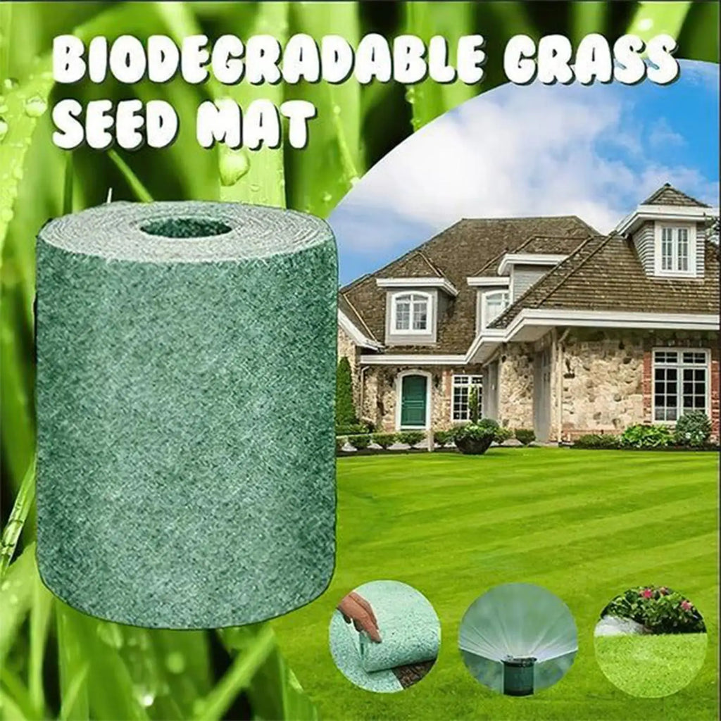 Grass Roll Gardening Sowing Pad 10x0.7 Ft Degradable Gardening Mat for Garden Patio Landscape Outdoor Greenhouse Flower Bed