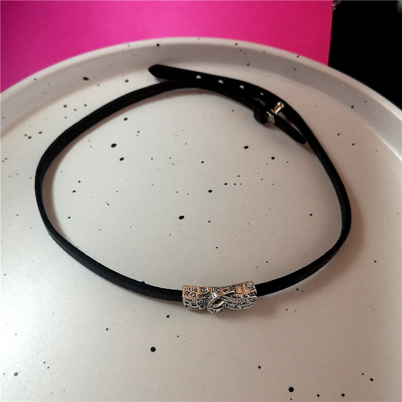 New Trendy Gothic Geometry Star Crystal Choker Pendant Chain Necklaces For Women Charm Y2K Vintage Harajuku Accessories Jewelry