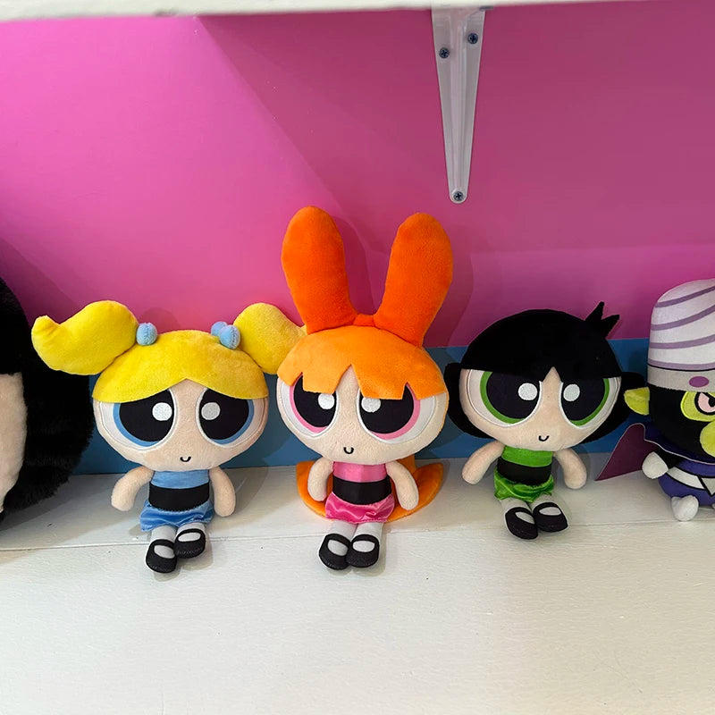 Plush Doll Powerpuff Girls Stuffed Toy Kawaii Cartoon Buttercup Bubbles Blossom Plush Anime Toys Bedroom Sofa Decoration Gifts