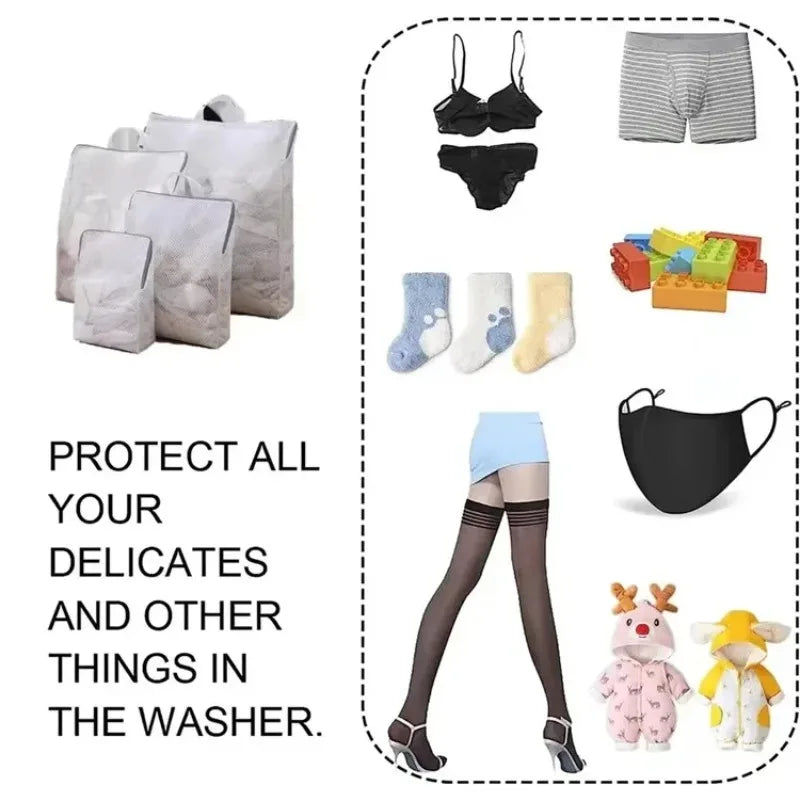 Mesh Washing Machine Laundry Bag Protection Net Foldable Thicken Clothes Socks Wash Pack Household Cleaning Tools Accessories