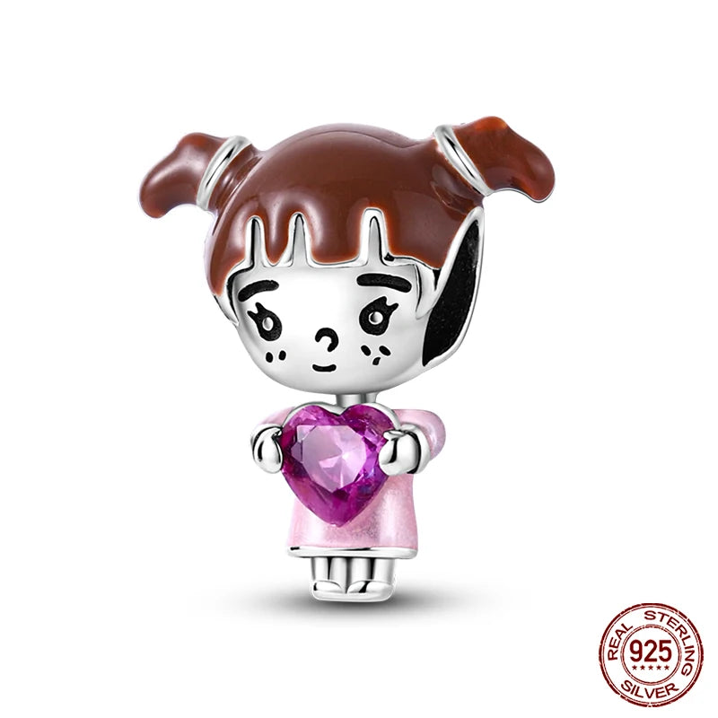 new in Real 925 Sterling Silver Boys and Girls Bicycle Charms Beads Fit Qikaola 925 Original Bracelets Fine DIY Jewelry Making