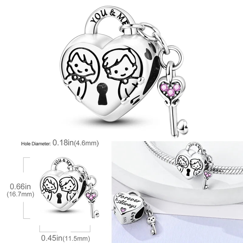2025 Hot Sale Charms Bead 925 Sterling Silver Pink Butterfly Luminous Firefly Dangle Fit Bangle Bracelet Necklace DIY Jewelry