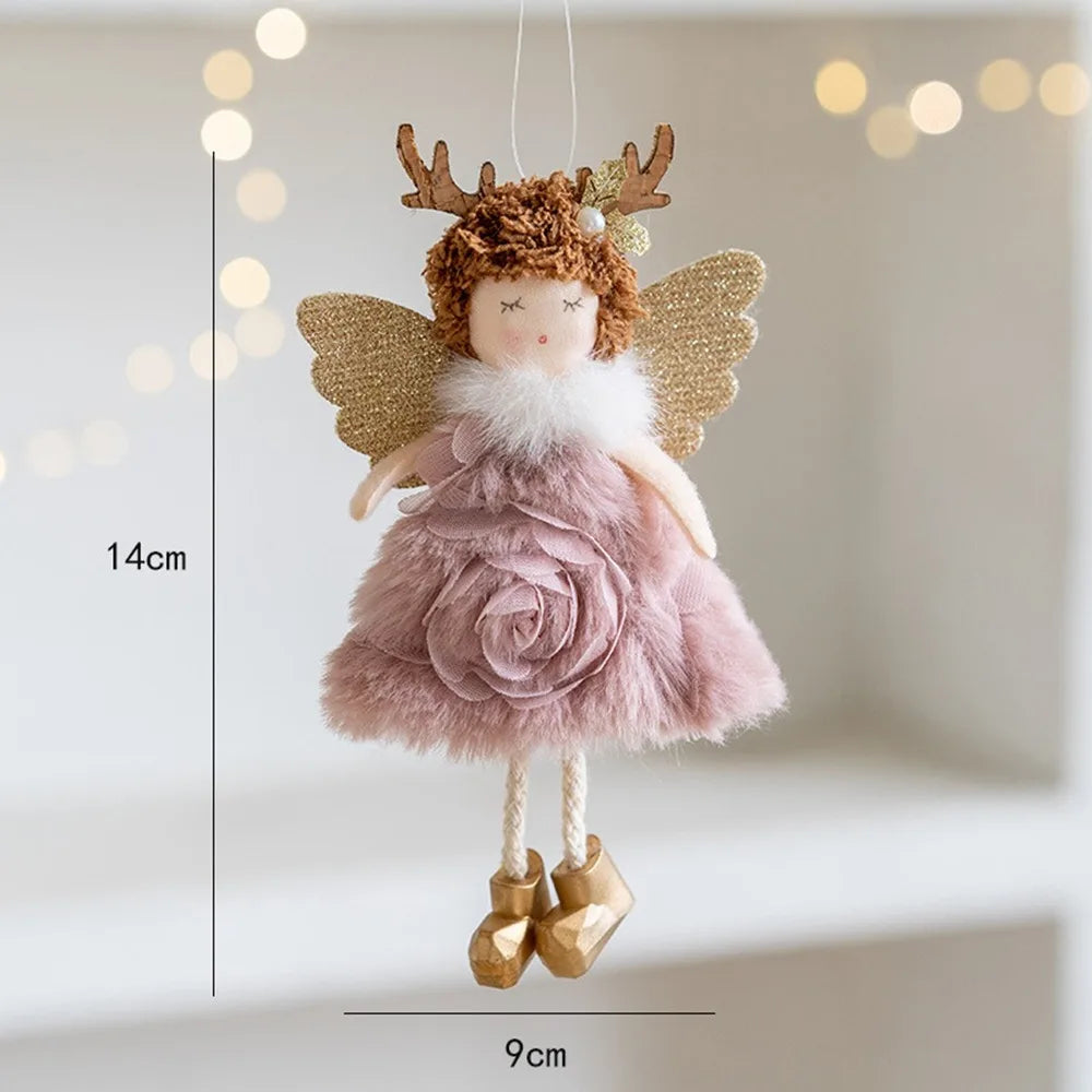 Angel Girl Christmas Angel Doll Drop Ornaments Hanging Pendant Plush Toy Pendant Old Man Snowman Party Gift Xmas Tree Pendant