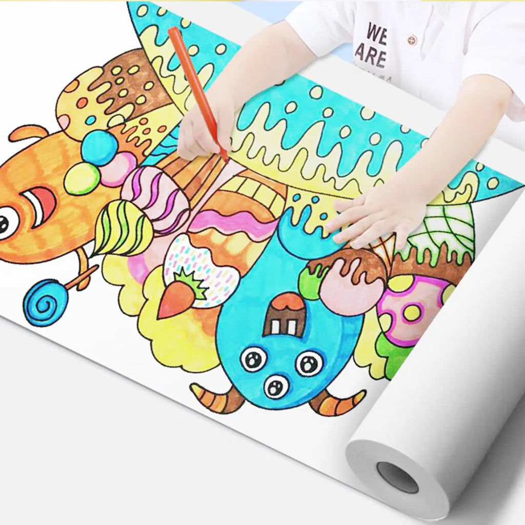 White Wrapping Paper Craft Paper Kraft Paper Roll Bulletin Board Paper Roll,Kids Art Supplies,Halloween Decor,DIY Christmas